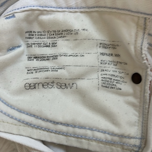 Earnest Sewn Bootcut Low Ride White Women Size 25 - Picture 6 of 7